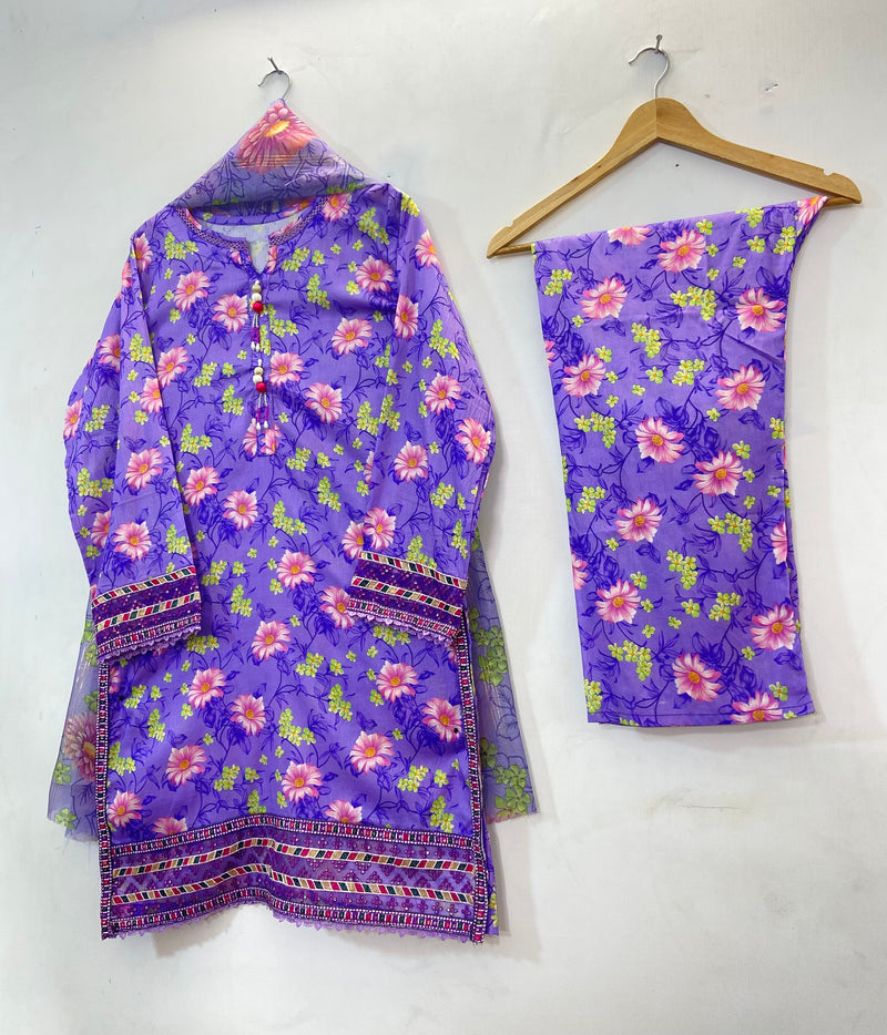 Sequins Chic 3PC (Lawn) D-28