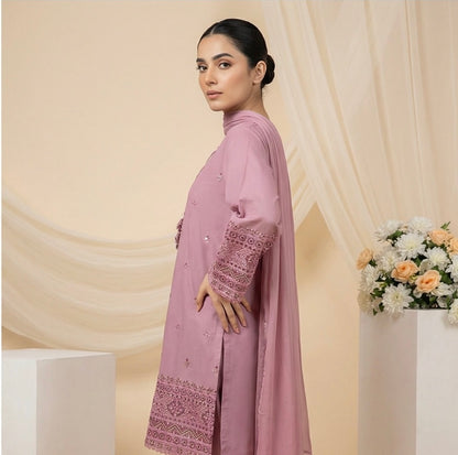 Noori Chicken Kari | Cotton 3PC Tea Pink D-471