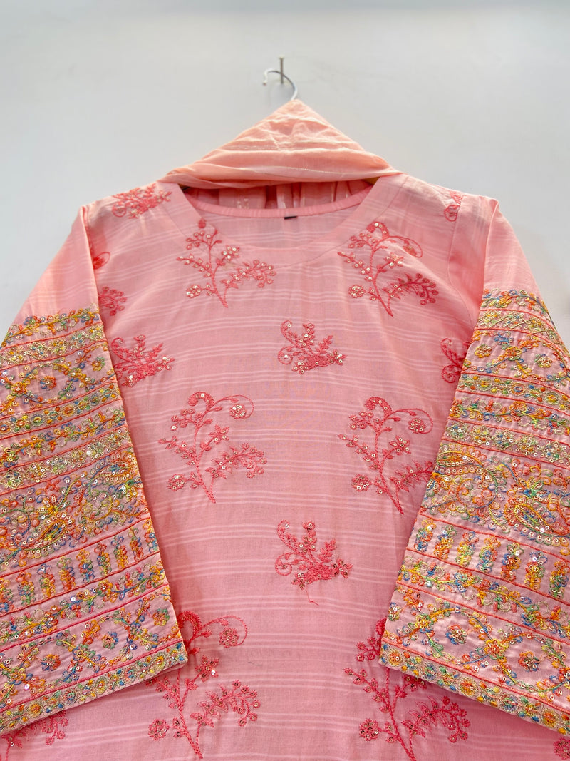 Sequins Embroidered Chic 3PC (Cotton Lawn) D-34