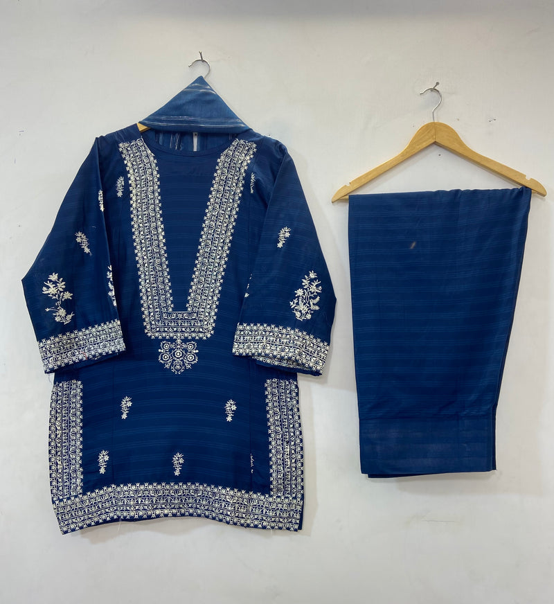 Embroidered Farshi 3PC (Cotton Lawn) D-29