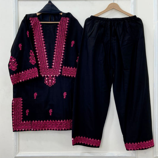 Foil Embroidered Bliss 3PC (Premium Cotton) D-454 DELIVERY TIME 10 TO 12 DAYS