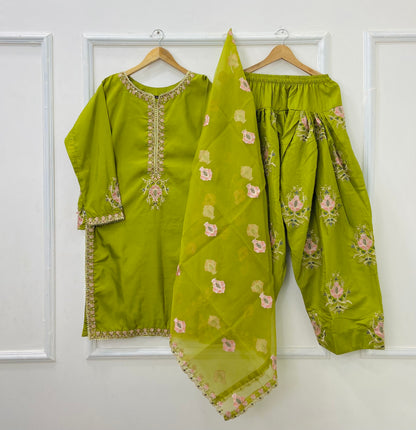 Shehnai 3PC (Raw Silk) D-501