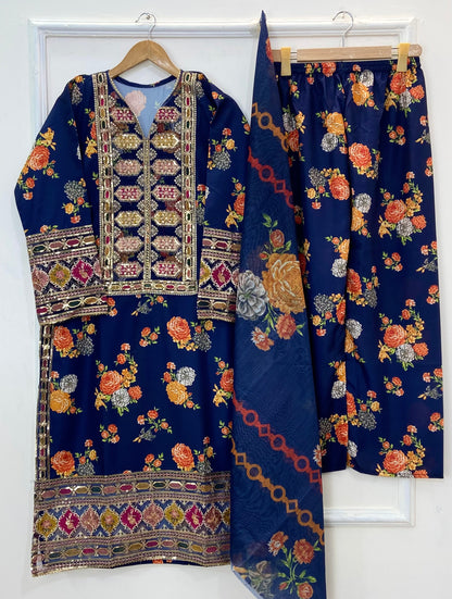Chandni 3PC (Silk) D-211