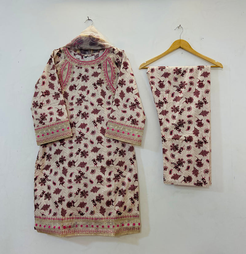 Embroidered Luxury Touch 3PC (Lawn Best Selling)  D-70