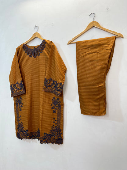 Cotton Cutwork 2PC 09-Rust
