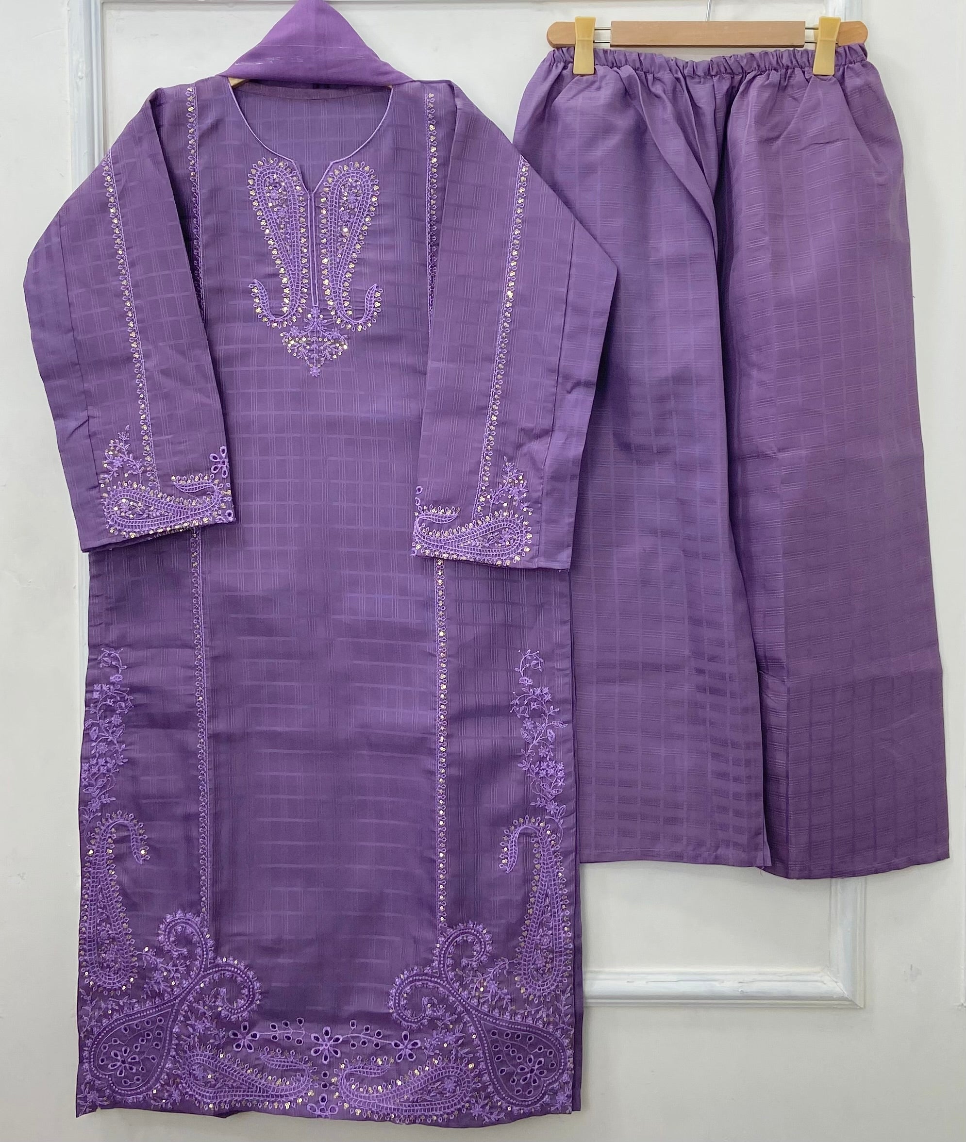 Eid Edit: Embroidered 3PC (Premium Cotton) D-452