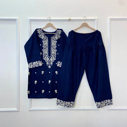 Embroidered Farshi Style 2PC 
(Khaddar) D-267