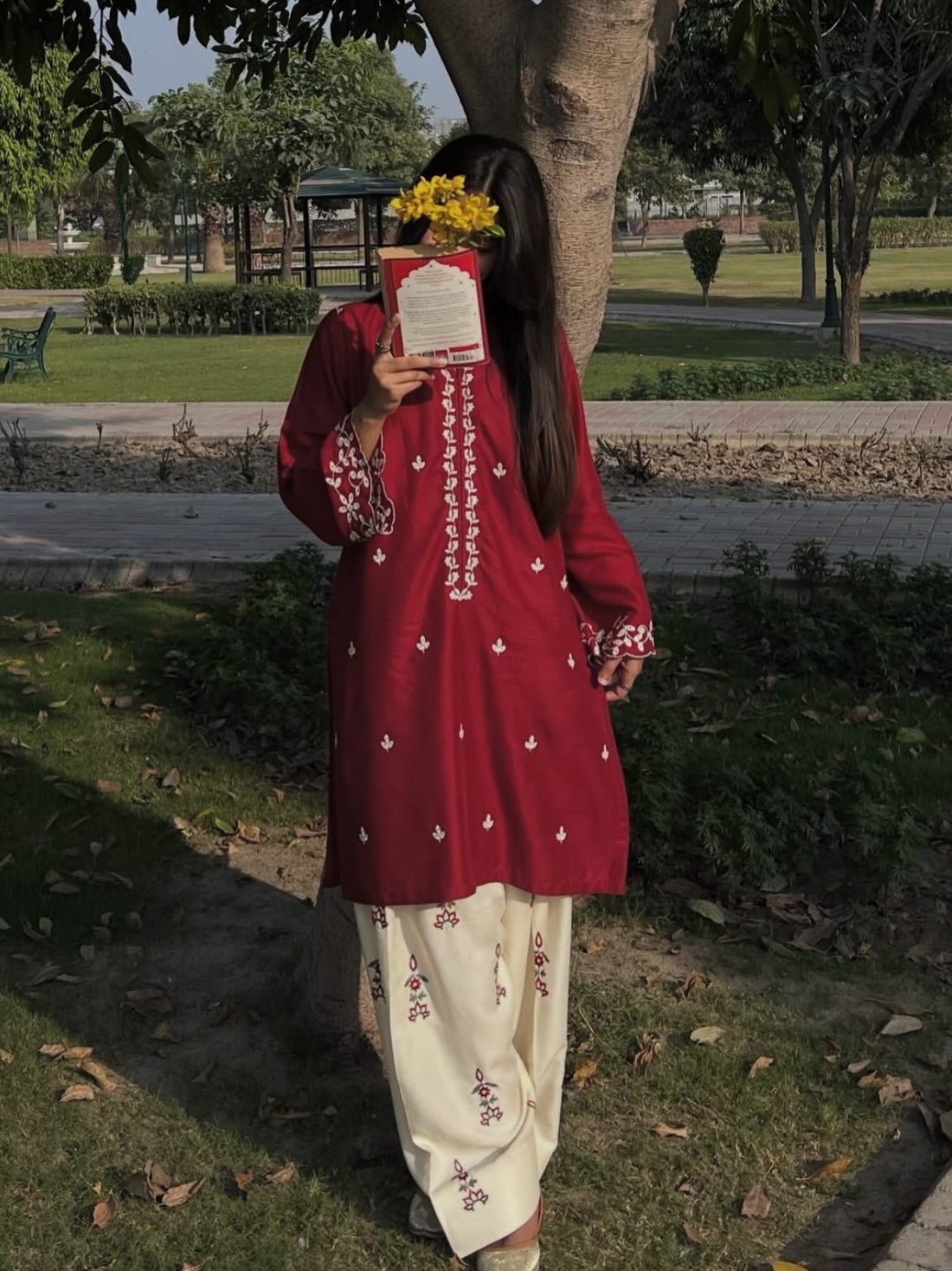 Cherry Berry Embroidered 2PC (Premium Cotton) D-336 DELIVERY TIME 10 to 12 days