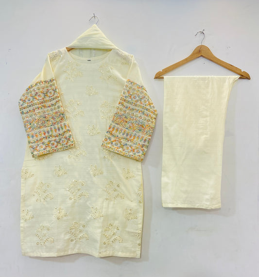 Sequins Embroidered Chic 3PC (Cotton Lawn) D-34
