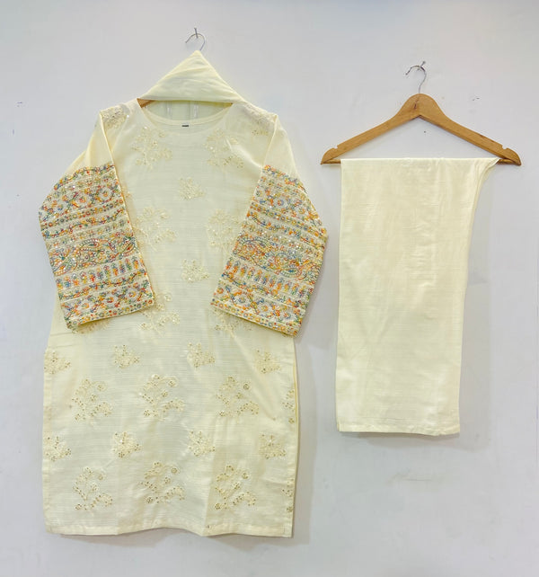 Sequins Embroidered Chic 3PC (Cotton Lawn) D-34