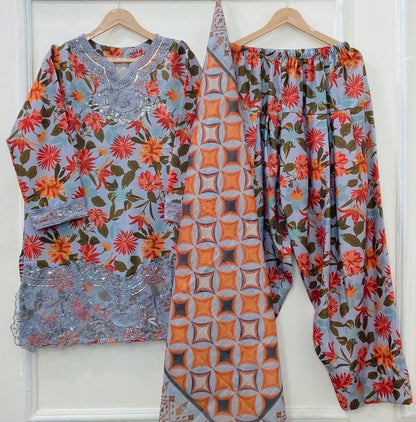 Eid Edit: 3PC (Bana Dora Silk) D-530