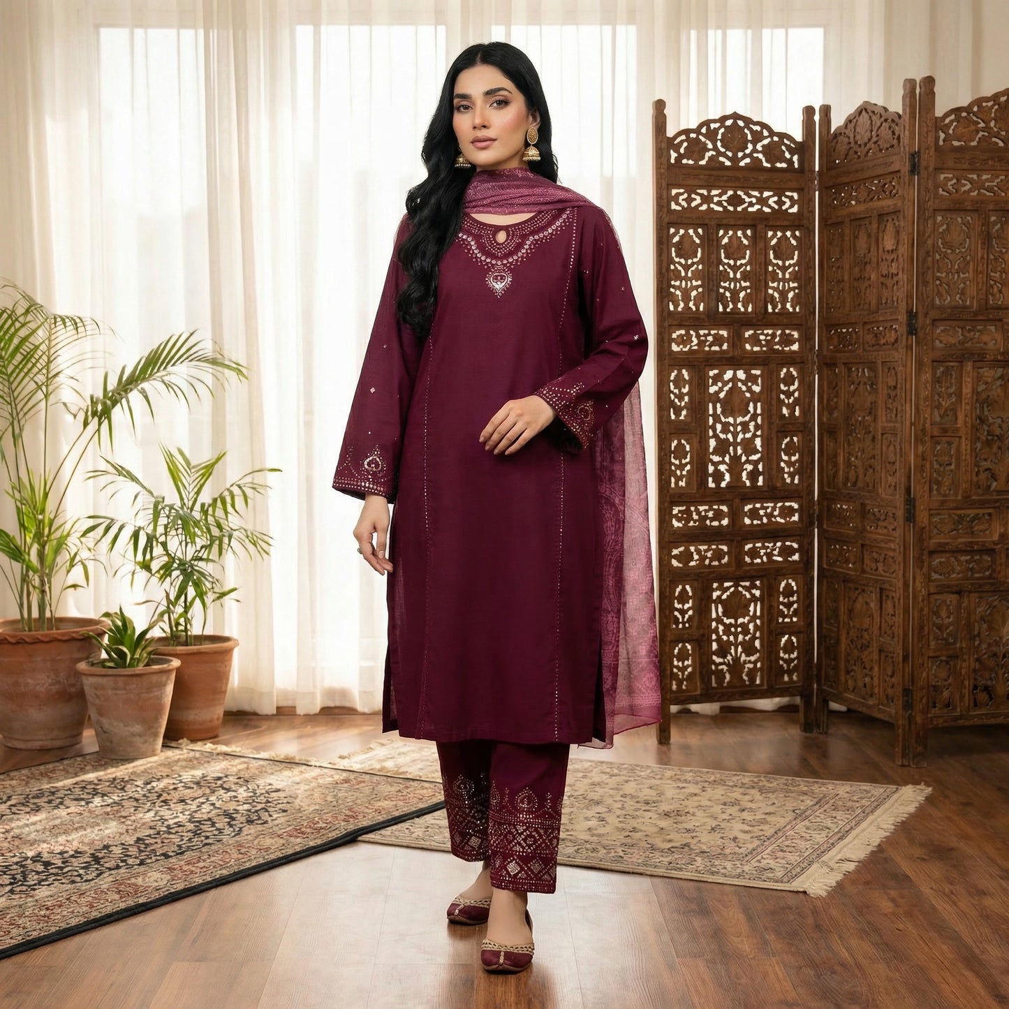 Guluna Formals | 3PC Lawn Cotton D-572