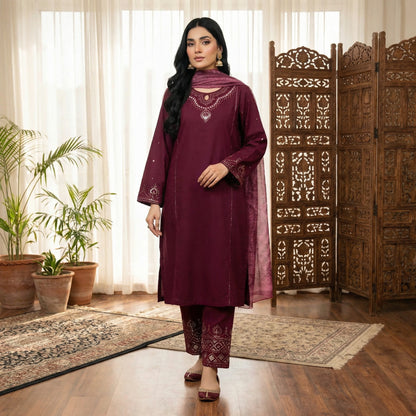 Guluna Formals | 3PC Lawn Cotton D-572