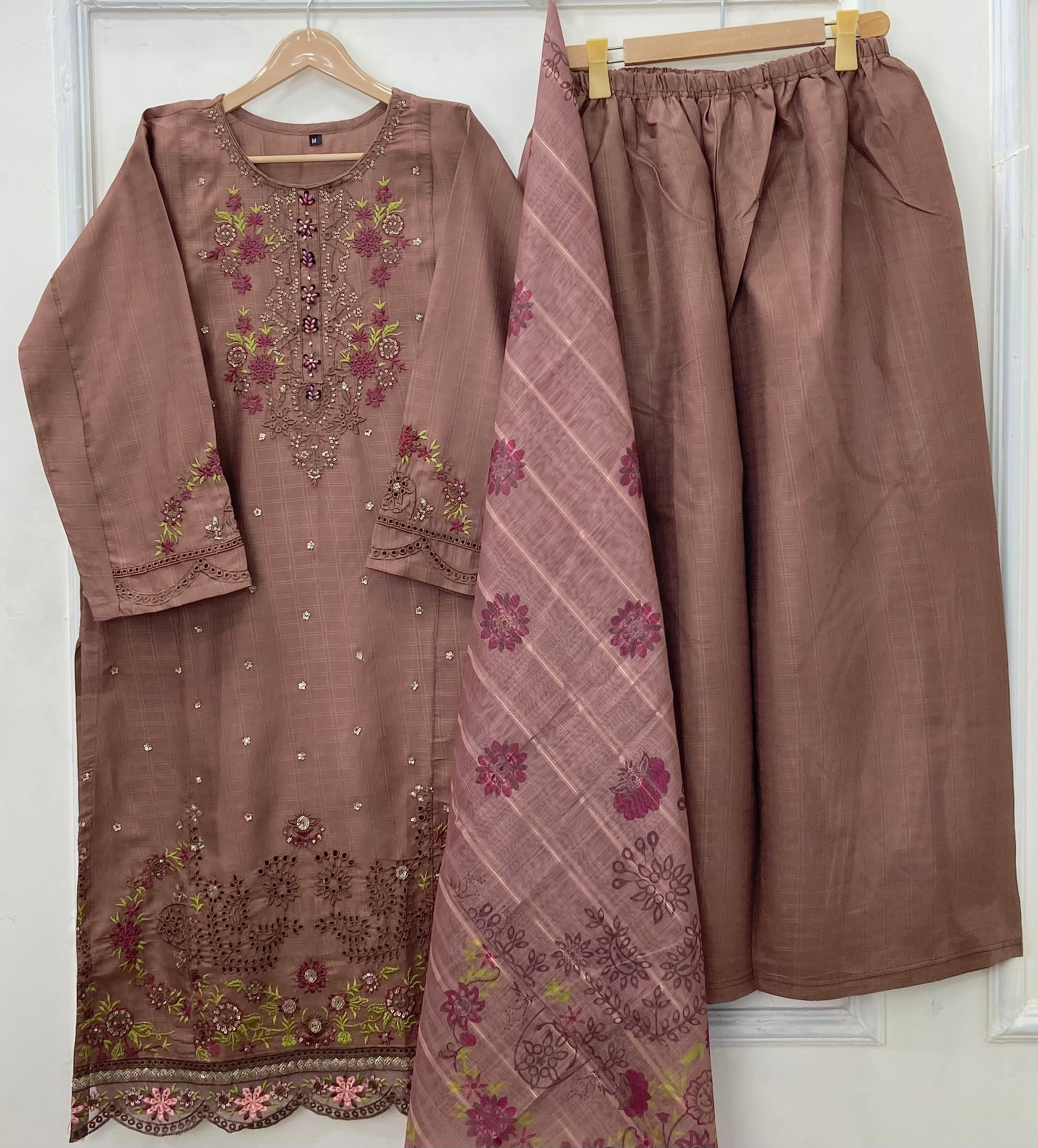 Long-Embroidered 3PC (Premium Cotton) D-439