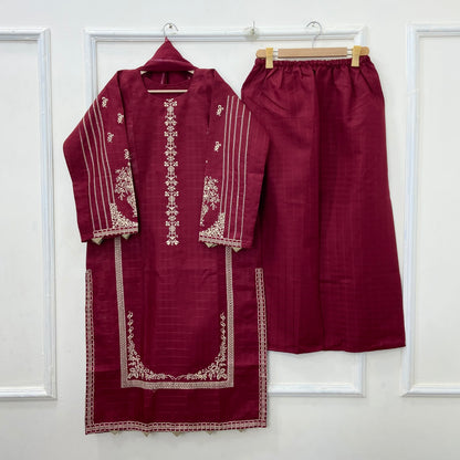 Eid Edit: Embroidered 3PC (Premium Cotton) D-456