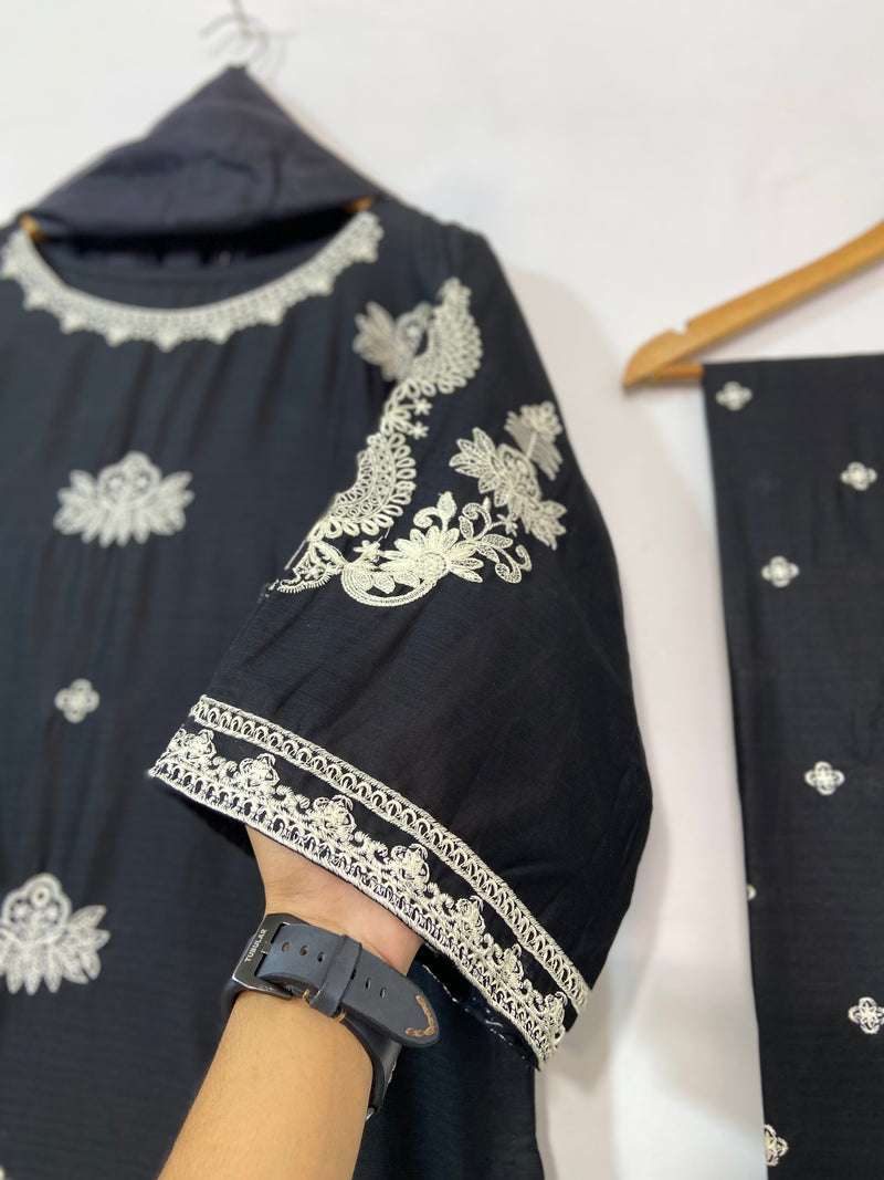 Embroidered Black Articles 3PC (Cotton Lawn) 20