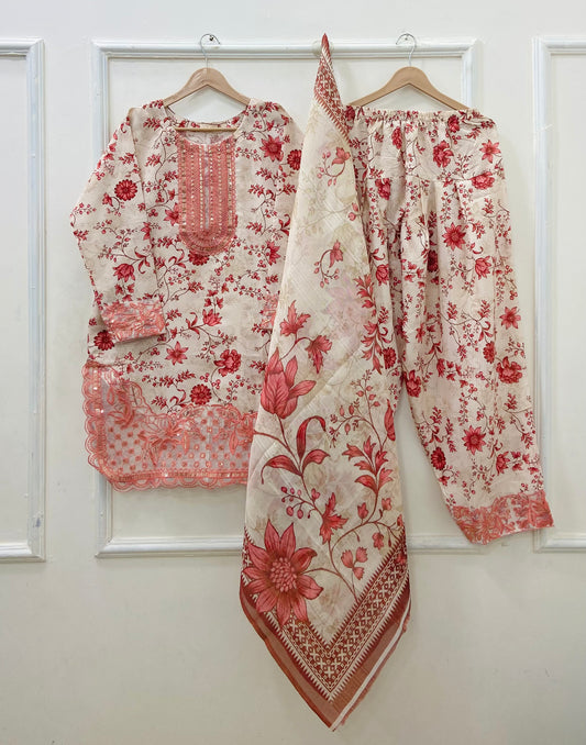 Sequins Embroidered | 3PC D-566