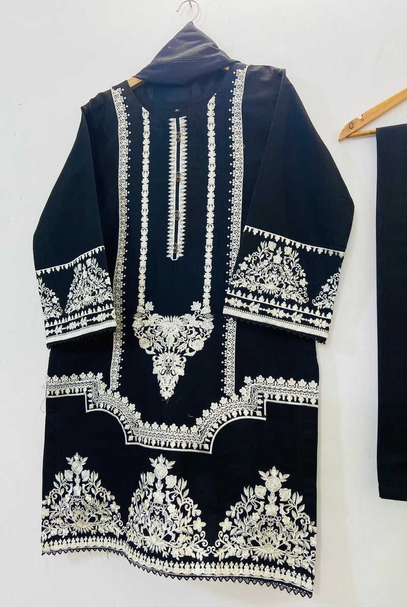 Taj Embroidered 3PC (Premium Cotton) D-51