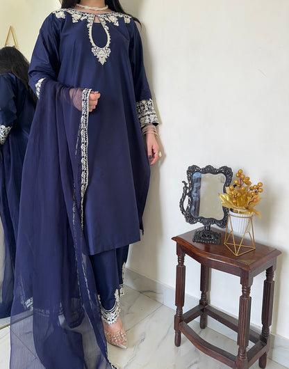 Dreamy Blue | 3PC Cotton Lawn D-632