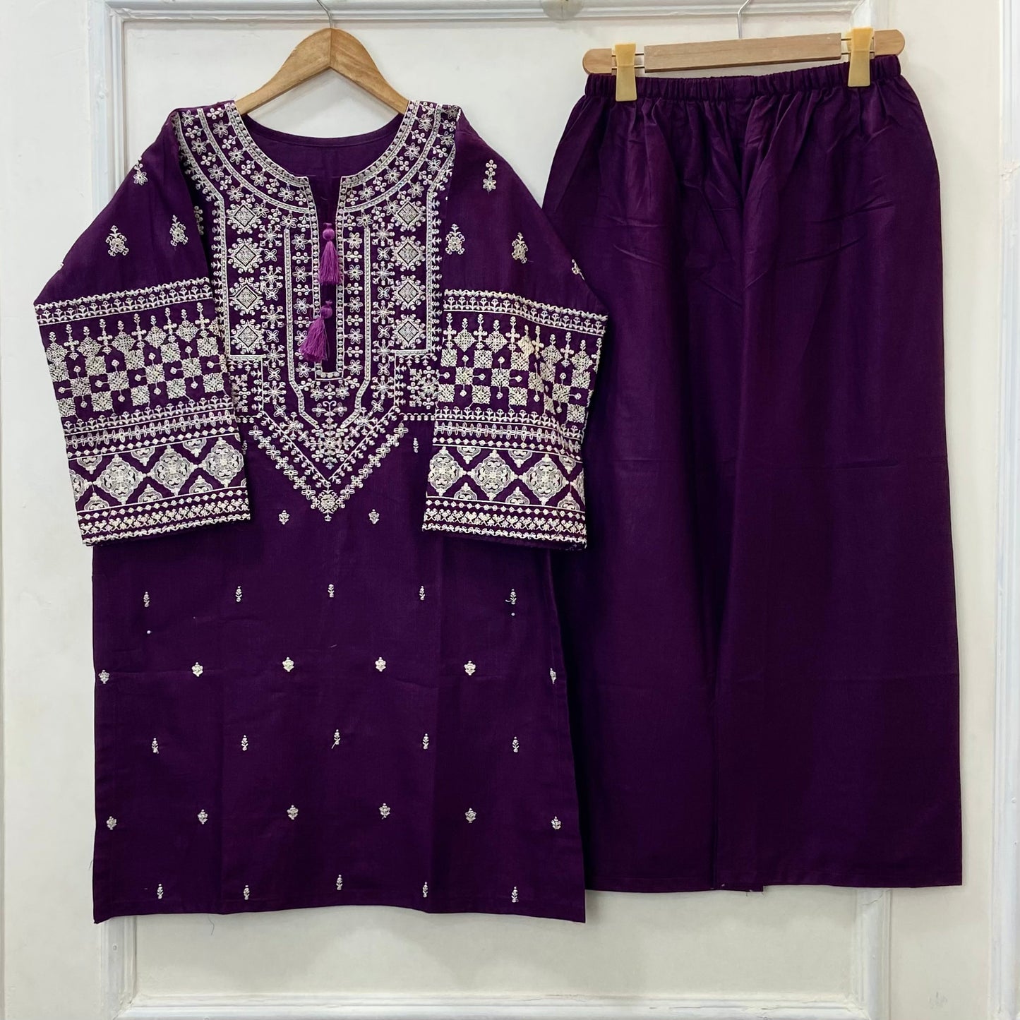 Cross-Stitched Embroidered 2PC (Khaddar) D-383