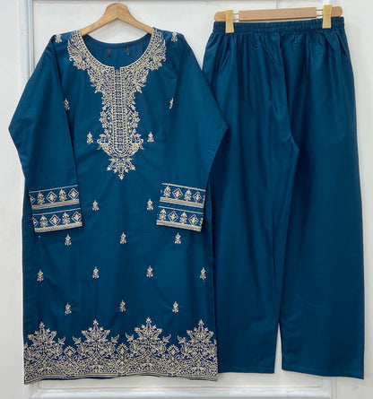 Fairy Embroidered 2PC (Premium Cotton) D-412