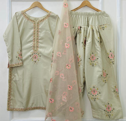 Shehnai 3PC (Raw Silk) D-501