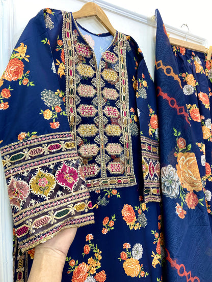 Chandni 3PC (Silk) D-211