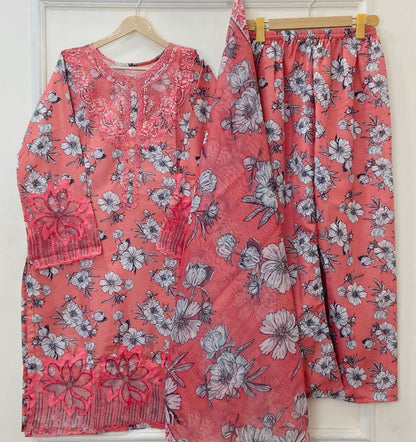 Floral Aura Embroidered 3PC (Bana Dora Silk) D-389