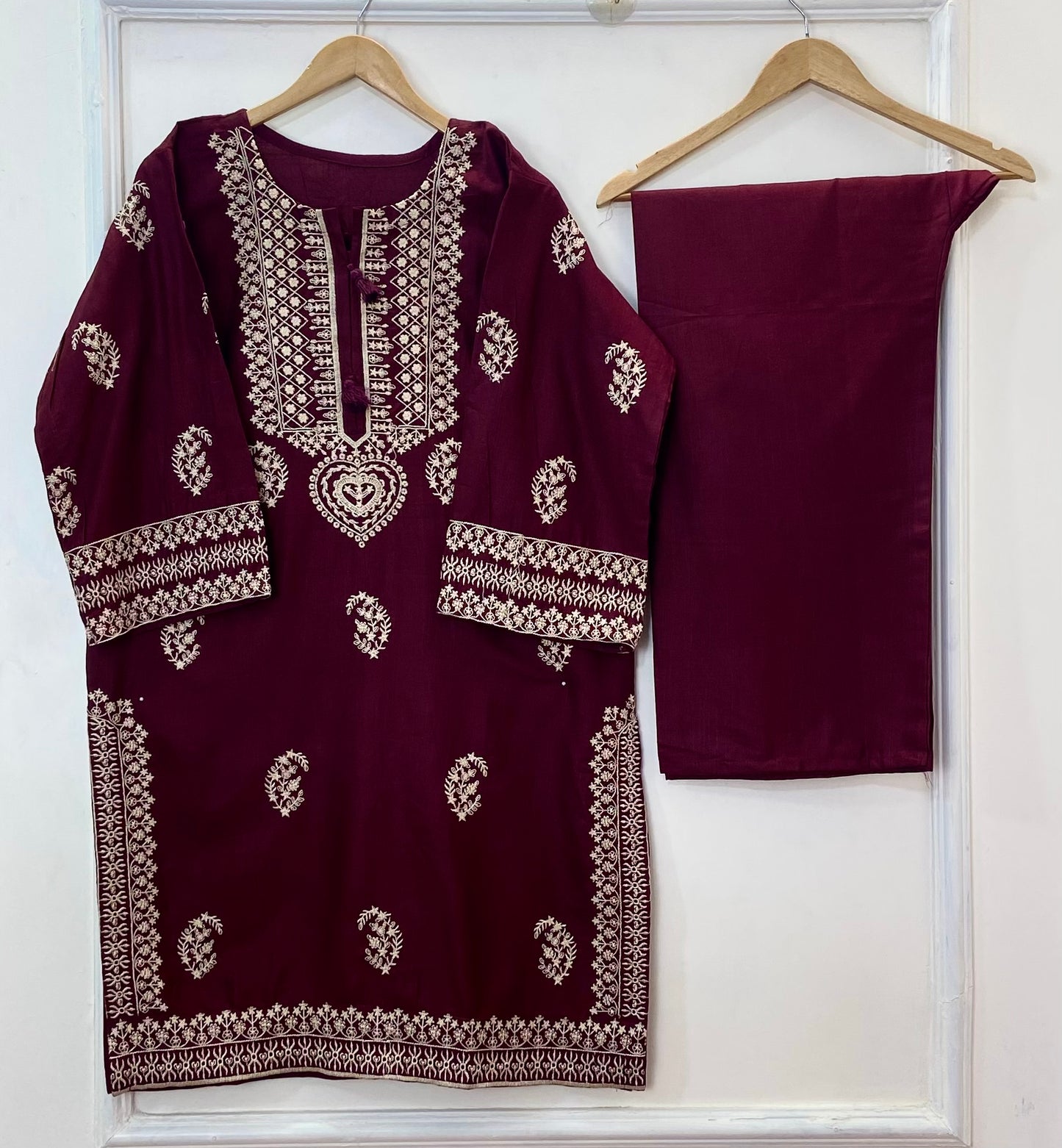Chic Long Embroidered 2PC (Khaddar) D-304