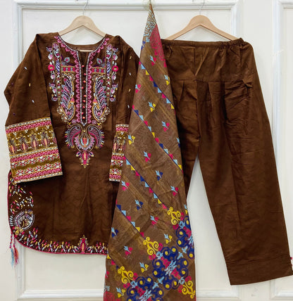 Bulbul Farshi | 3PC Lawn Cotton D-581