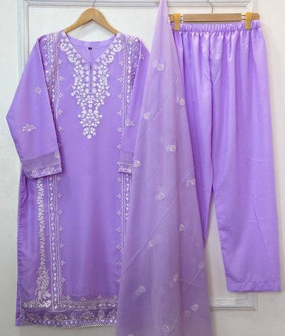 Gulnaar Embroidered 3PC (Chiffon) D-372