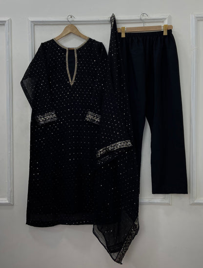 Anarkali Embroidered 3PC (Premium Chiffon) D-415