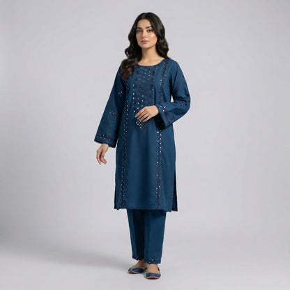 Sequins Embroidered | 2PC Cotton D-569