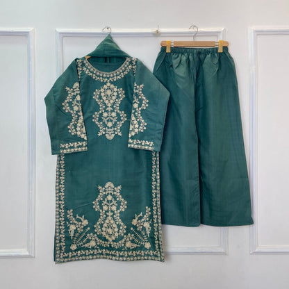 Heavenly Embroidered 3PC (Premium Cotton) D-352