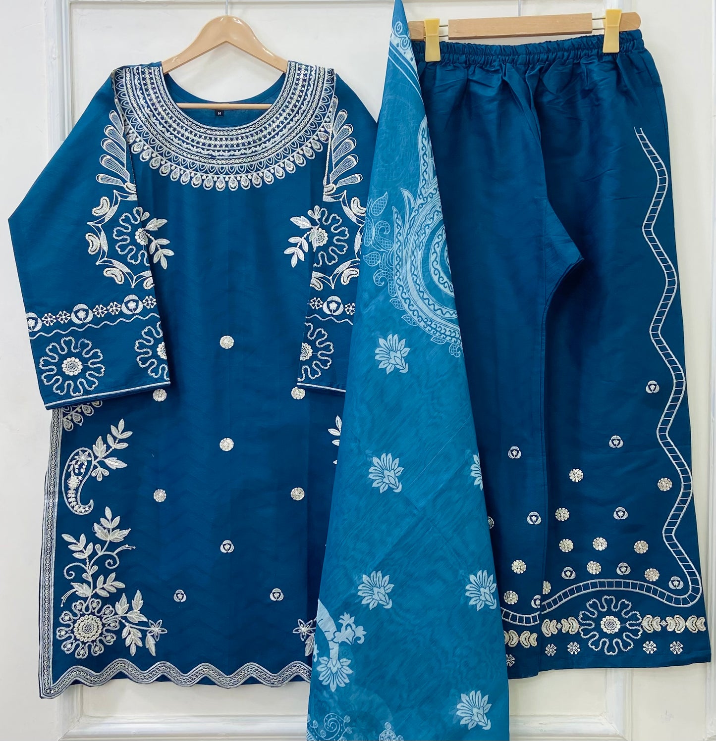 Eid Ensemble Embroidered 3PC (Premium Cotton) D-447