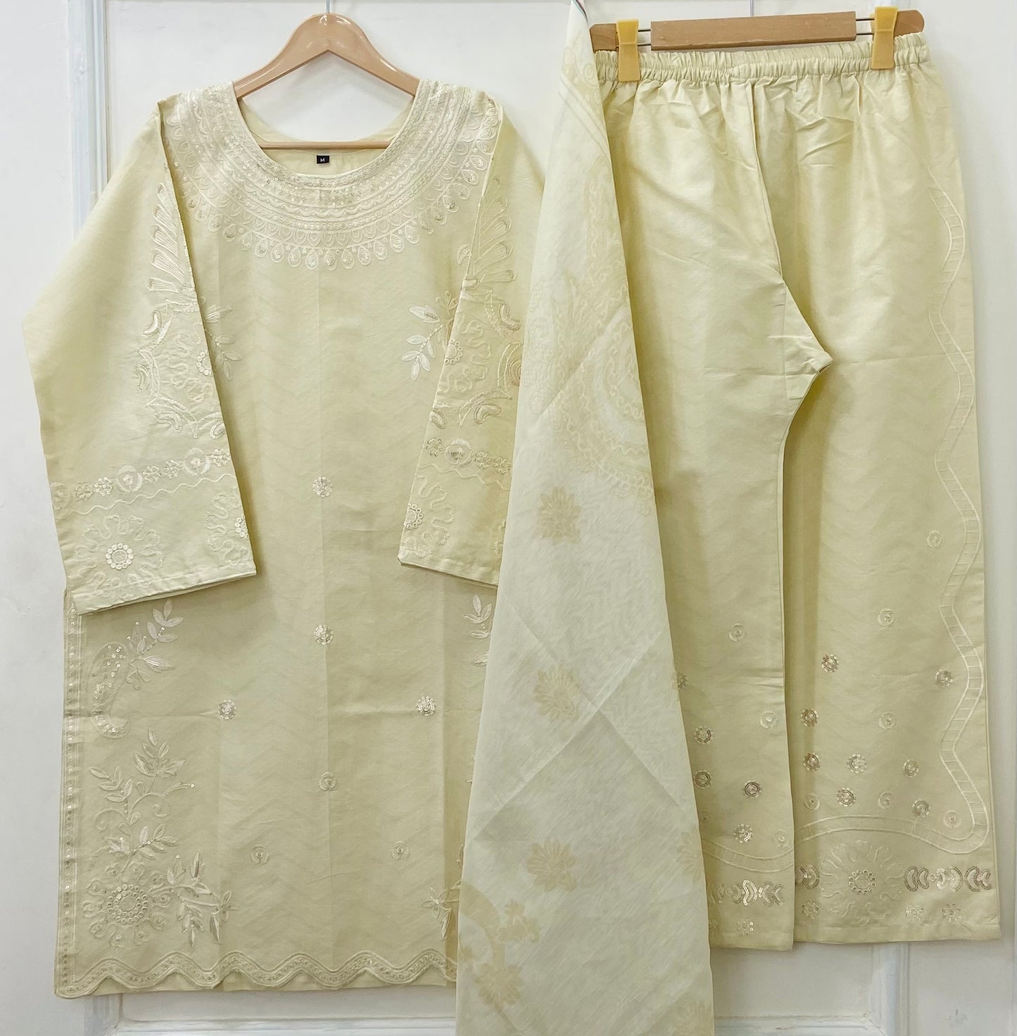 Eid Ensemble Embroidered 3PC (Premium Cotton) D-447