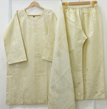 Eid Ensemble Embroidered 3PC (Premium Cotton) D-447