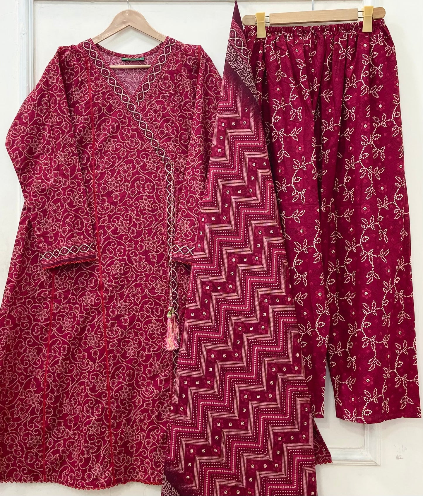 Angrakha Frocks | 3PC Binsaeed Lawn D-653