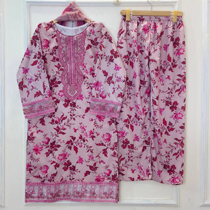 Chandni Embroidered 3PC (Swiss Silk) D-309