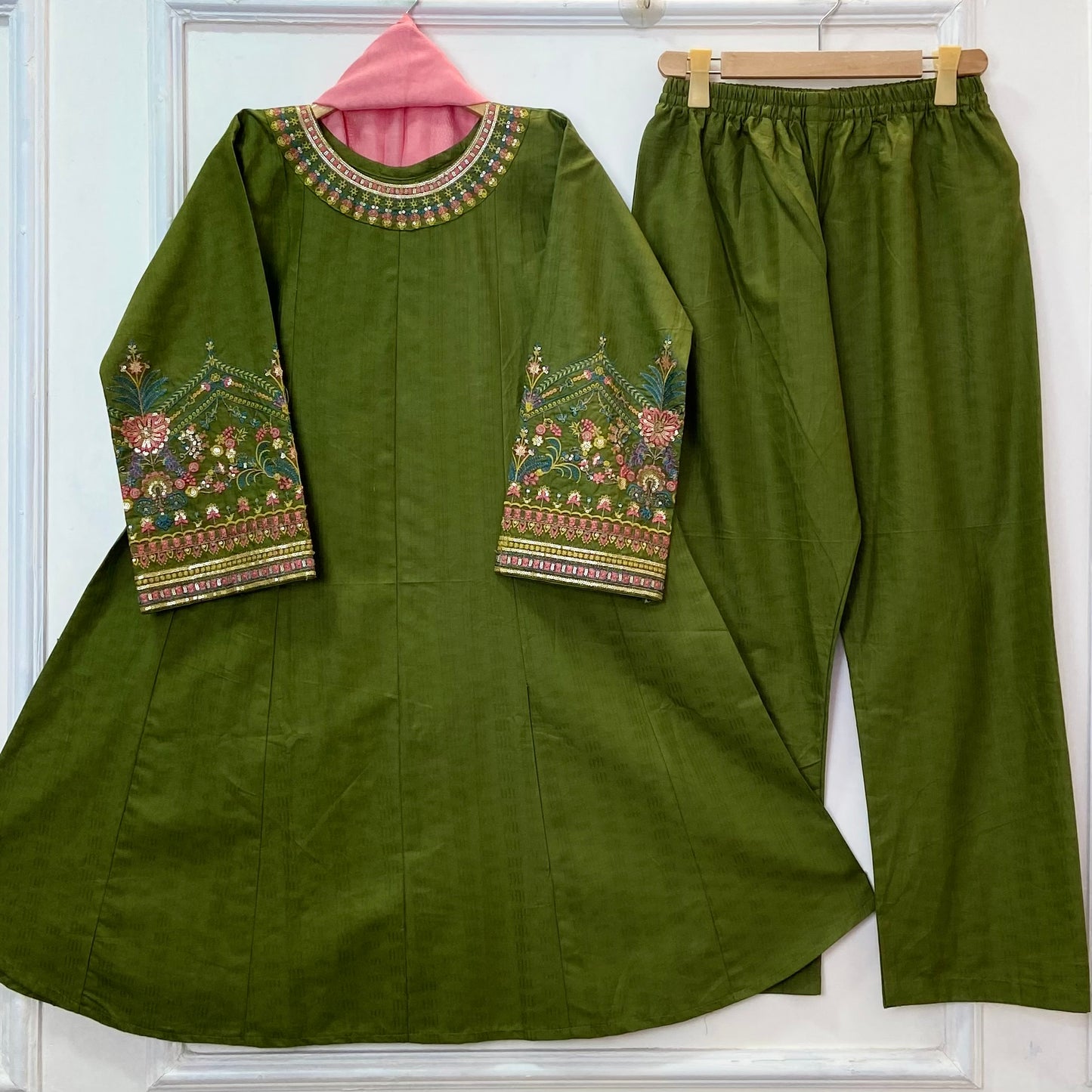 Wonder Embroidered Frock 3PC (Premium Cotton) D-272