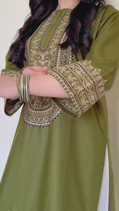 Olive Matcha | Farshi 2PC Cotton D-623